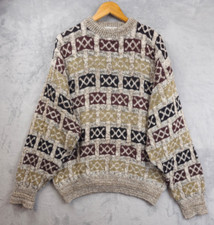 Vtg Bill Blass Grandpa Sweater Mens XL USA Pullover Textured Chunky Cable Knit