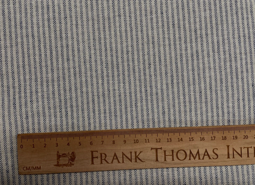 Emory Stripe Linen MARINE BLUE GREY 280cm Wide Double Width Curtain Fabric - Picture 4 of 7