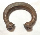 rare 1800's Antique African Niger Baoulé Dogon Bronze Manilla Currency Bracelet^