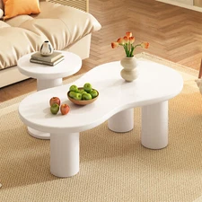 Nesting Coffee Table Center Cocktail Table Side Table End Table White/Black US
