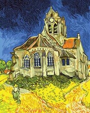 Paint By Numbers Adults Kids Van Gogh Church DIY Painting Kit 40x50CM Canvas