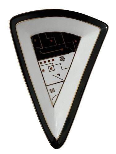 Taza/Platillo The Leonardo Collection Diseño Geométrico Borde Dorado Negro Blanco Rojo - Imagen 9 de 13