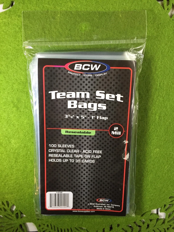 100 BCW TEAM SET BAGS for SPORTS CARDS 1 Pack of 100 TEAM BAGS Clear / Acid Free - Image 4 of 4