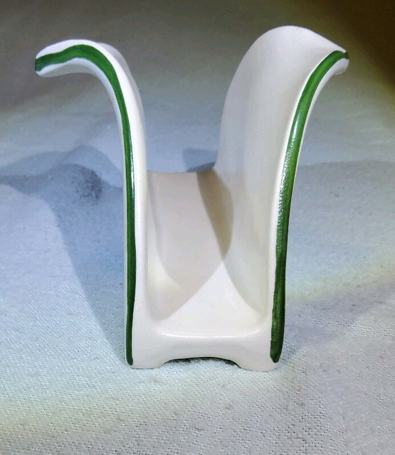 Italian Ceramiche Fabbro Ceramic Napkin Holder Hand Painted Corn Blue