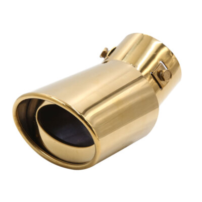 Gold Tone Rear Oval Exhaust Muffler Tip Tail Throat Pipe for Car Vehicle