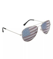 American Flag Unisex Aviator Sunglasses Gold Frame