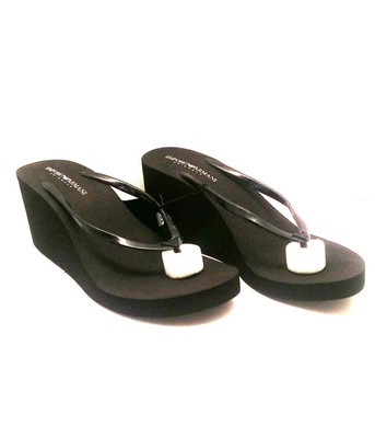 armani wedge flip flops