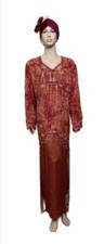Copper Roaring 20 s Flapper Dress Costume w Accs Great Gatsby 1920 s XL Unique