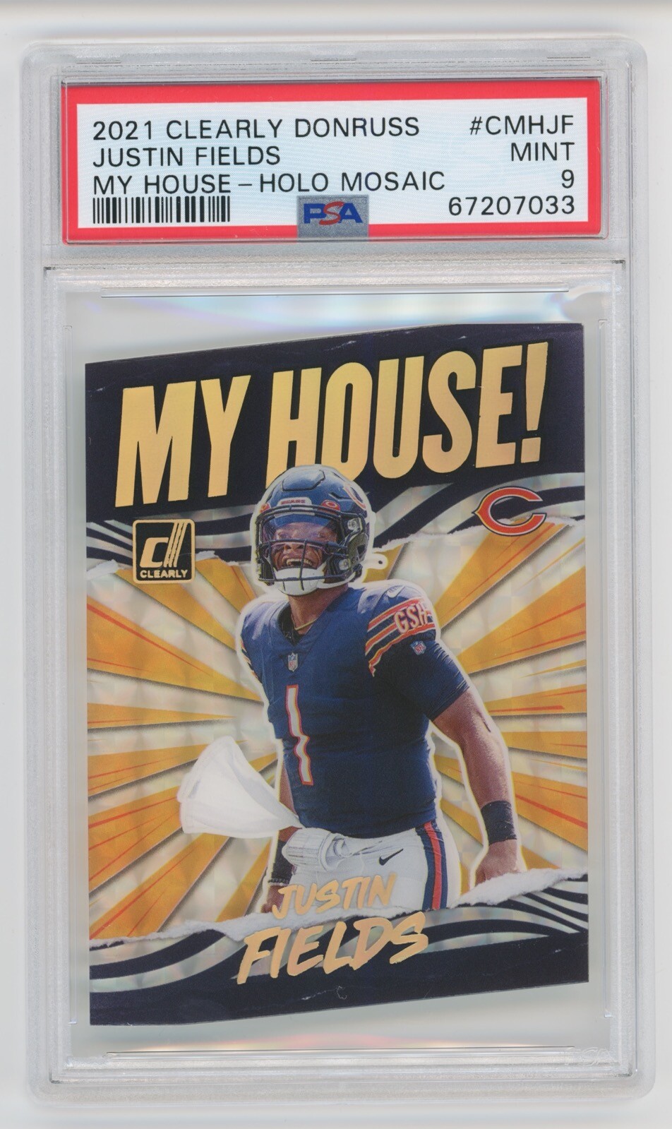 Justin Fields Panini Clearly Donruss My House #CMHJF Holo Mosaic
