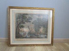 Tableau Gravure / Litho Ancienne XVIII è Jean Pillement cadre ancien bois doré