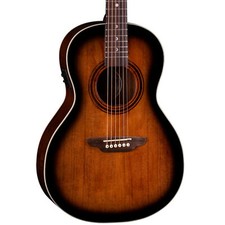 Luna Art Vintage Parlor A/e Guitar, Solid Spruce Top, Vintage Brownburst