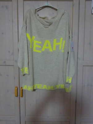 Strick Pulli - Yeah - neongelb - Oversize - Made in Italy - ca.Gr. 40 - 52 neu