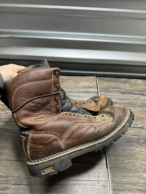 Georgia Boot 9'' Logger Low Heel Waterproof Work Boot Size 9.5 M Brown GB00237