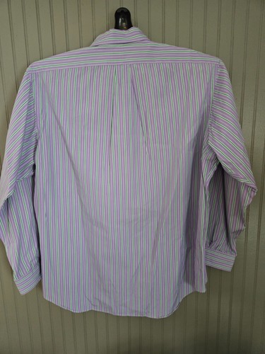 Camicia a maniche lunghe abbottonate Ralph Lauren taglia 17,5 XL viola/verde - Foto 10 di 19