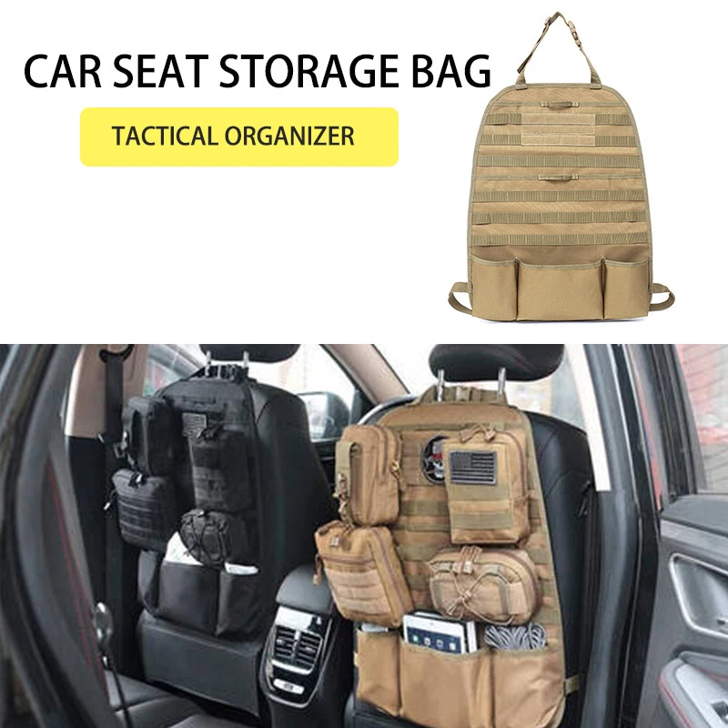 Truck Seat Back Organizer Tactical MOLLE Car Cover Vehicle Panel Storage Bag