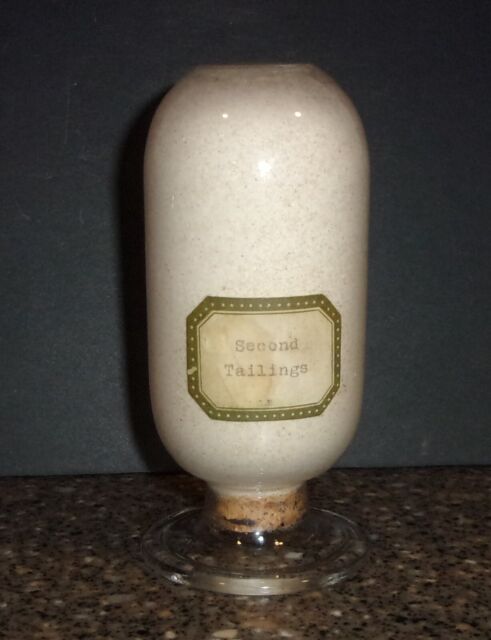 Antique Scientific/Apothecary Jar Bottle "SECOND TAILINGS" w Contents & Cork EUC