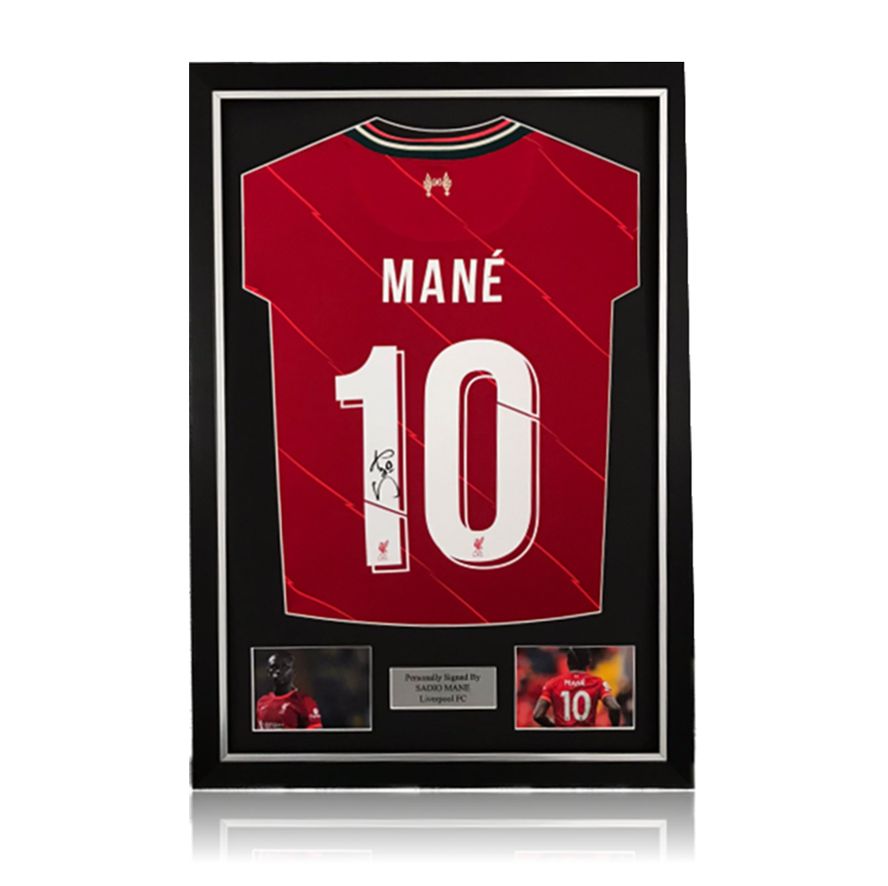 Sadio Mane Hand Signed Liverpool 2021-22 Home Shirt in Deluxe