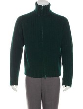 Marc Jacobs 100 Wool Heavy Chunky Rib Knit Full-Zip Cardigan Sweater L Italy