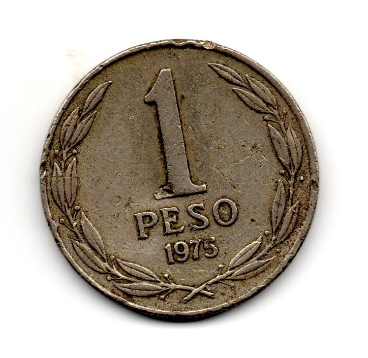 Chile 1975, Bernardo O'Higgins, 1 peso, copper nickel, KM 207