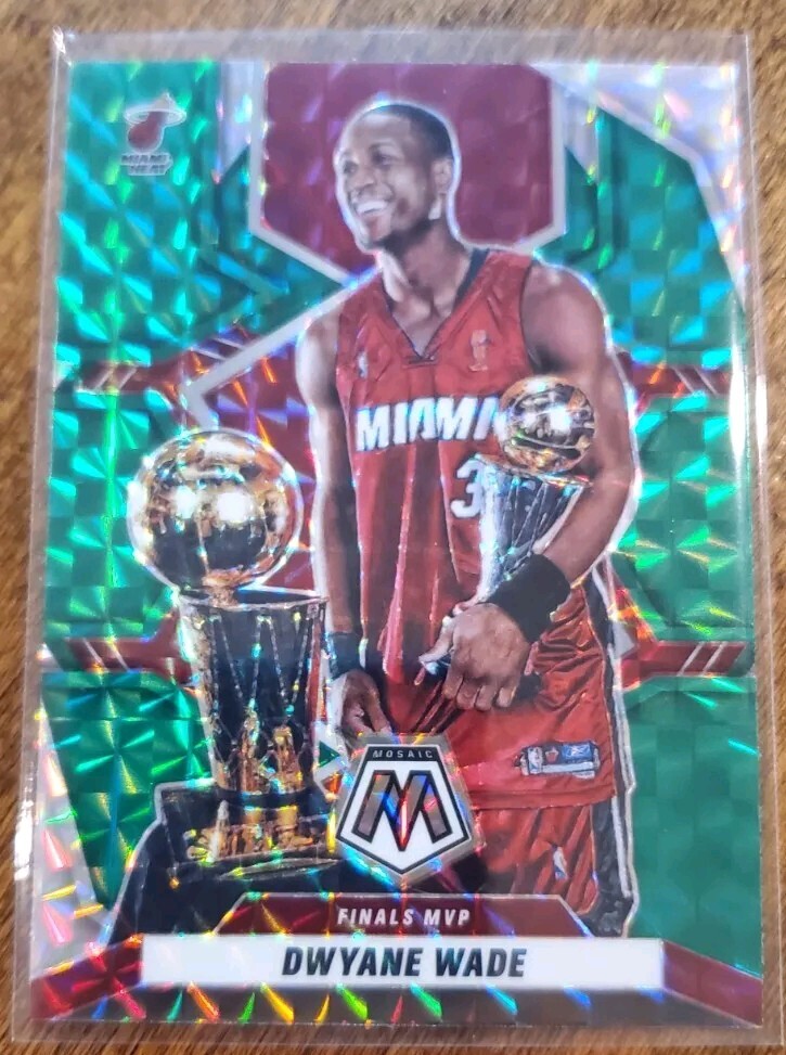 2021-22 Panini Mosaic - Finals MVPs Green Mosaic Prizm #299 Dwyane Wade