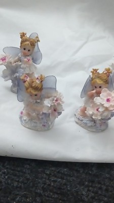 Set of 4 Ganz Fantasy Fairy Figurines with Flowers and Wings Collectible