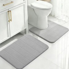 Memory Foam Bathroom Rugs Sets 2 Piece Super Soft Absorbent Quick Dry
