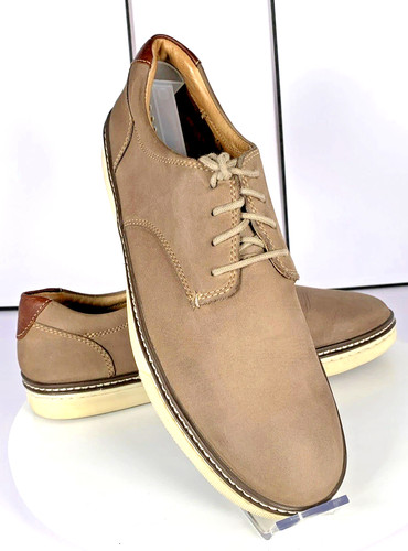 Johnston & Murphy Mens McGuffey Plain Toe Leather Brown Tan Lace Up Shoes, 10.5
