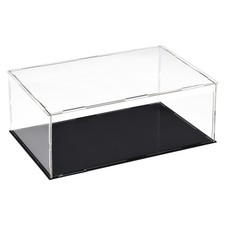 uxcell Acrylic Clear Display Case Box Dustproof 11.8x5.9x3.9 inch, Black