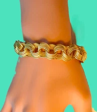 GORGEOUS Vtg JACOBY BENDER New York GOLD FILLED Chain MULTI Link Bracelet  24.2G