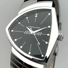 Hamilton Ventura H244112 Quartz SS Black Dial...