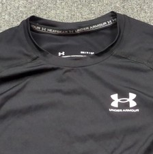 Under Armour Shirt Mens Small Black Fitted Compression Long Sleeve HeatGear