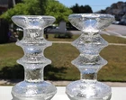 2 IITTALA FESTIVO TWO RING CANDLESTICKS SIGNED TS