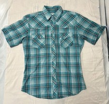Vintage Wrangler Wrancher Pearl Snap Shirt Men s Sz M Green Plaid