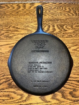 Wagner s 1891 Original 10 1/2'' Cast Iron Skillet Pan Vintage Cookware