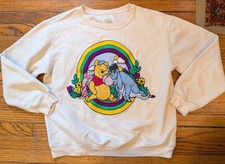Disney Winnie The Pooh Sweatshirt Pullover Chenille Patch Women's Large