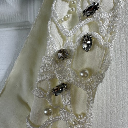 Pearl Georgina Chapman of Marchesa Beautiful Lace Dress in Cream Sz 12 pearls - Picture 19 of 21