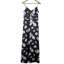 Banana Republic Maxi Slip Dress Sz 2 Tall Strappy Pieced Floral Coquette Empire