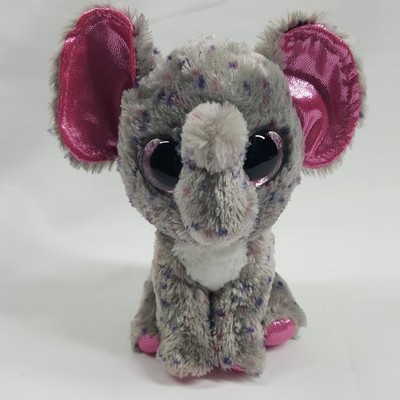 Ty Beanie Boos Specks the Elephant 6'' Plush Grey Pink Sparkle Ears Eyes 2015