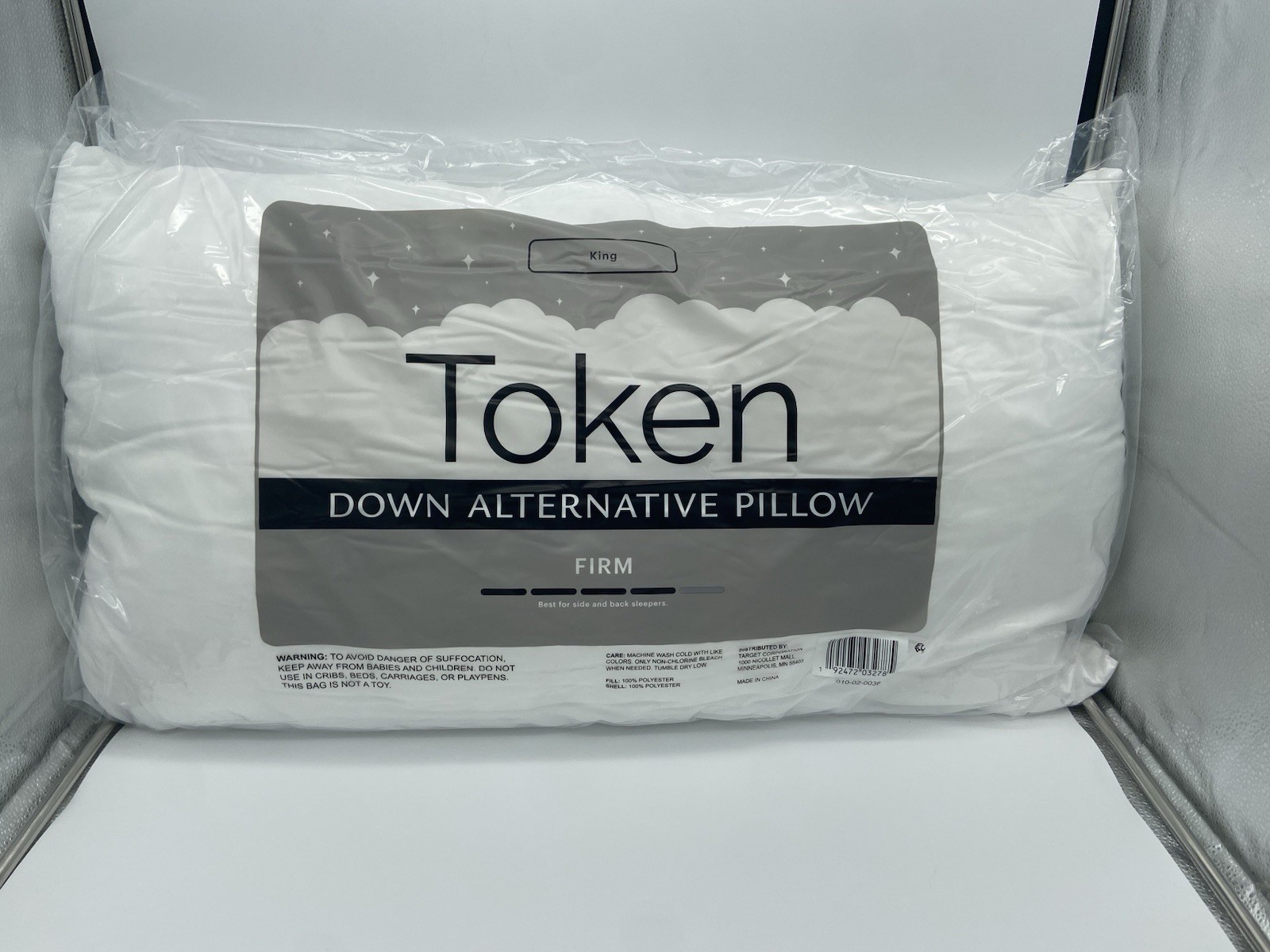 Token Bed Pillow Firm Down Alternative King Size Best for Side & Back Sleepers
