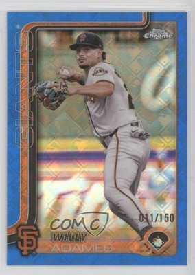 2025 Topps Chrome Logofractor Edition Blue Refractor /150 Willy Adames #282 0xr1