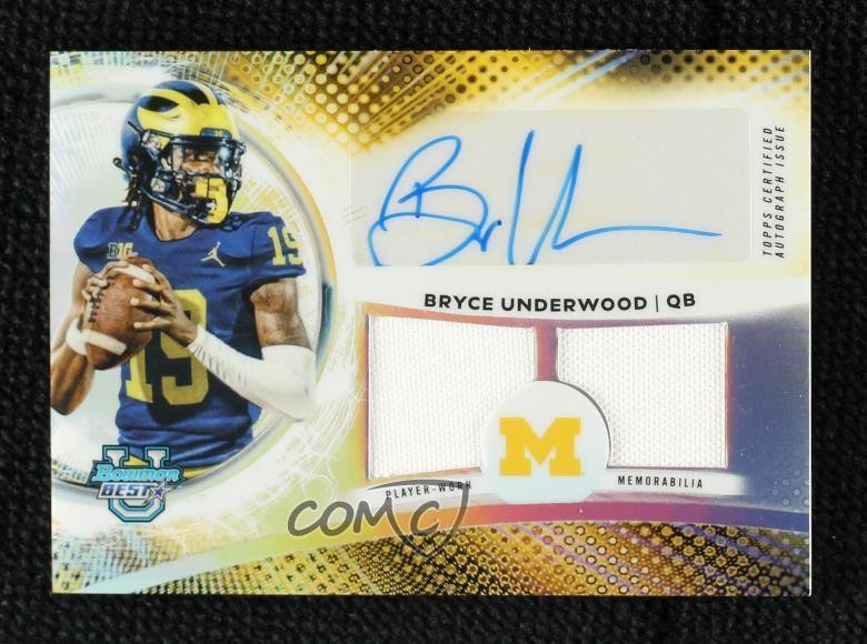 2025 Bowman U Prospect Relic Bryce Underwood #DRA-BU Dual Patch Auto 1co7