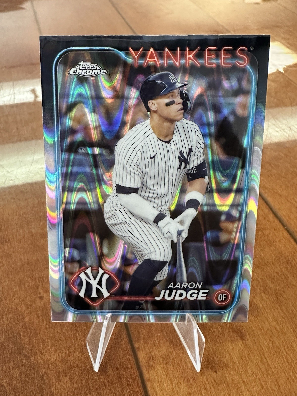 Aaron Judge #50 2024 Topps Chrome Baseball RayWave Refractor MLB NY Yankees