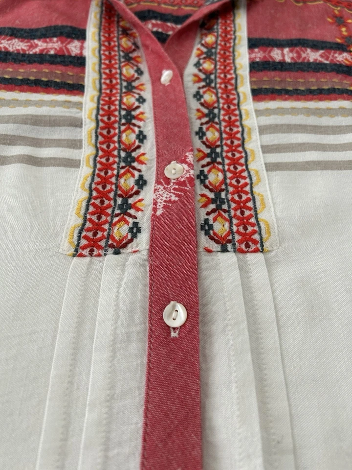 Vestido Nic + Zoe Around Town Túnica Crema Boho Multicolor Bordado Talla XL Foto 4 de 4