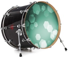 Vinyl Decal Skin for 24" Bass Kick Drum Head Bokeh Hex Seafoam Green