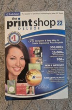 Print Shop Deluxe v22 4 CD Set Box Manual Version 22 Windows XP/2000 Complete VG
