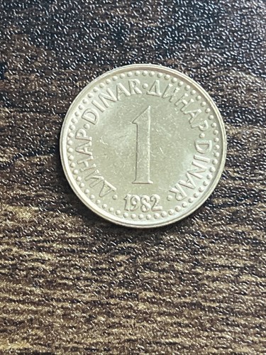 1982 Yugoslavia 1 One Dinar Actual Coin TB6453* - Picture 1 of 2