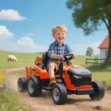 AIYAPLAY Elektrischer Kinder Traktor 3-Gang m...