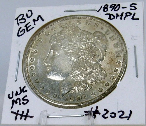 1890-S  MORGAN SILVER DOLLAR  DMPL FROM ORIGINAL BANK BAG GEM BU US MINT #2021