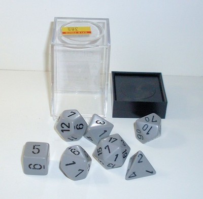 D&D/RPG 7-Die Set Dark Grey / Black Opaque Chessex Dice 25410