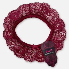 Maidenform NEW Women's Floral Wide Lace Garter MFB104 One Size 0/S Burgundy